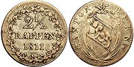 pièce Berne 2.5 rappen 1811