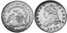 États-Unis pièce dime 1821