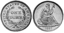 États-Unis pièce dime 1837