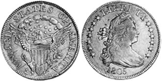 États-Unis pièce quarter 1805