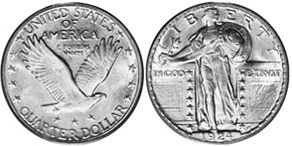 États-Unis pièce quarter 1924