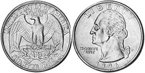 États-Unis pièce quarter 1996