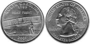 US coin State quarter 2001 North Carolina