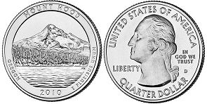 États-Unis pièce Beautiful America quarter 2010 Mount Hood