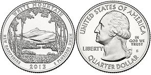 États-Unis pièce Beautiful America quarter 2013 White Mountain