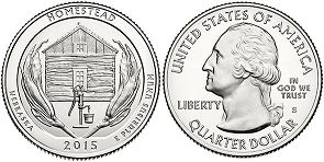 États-Unis pièce Beautiful America quarter 2015 Homestead 