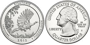 États-Unis pièce Beautiful America quarter 2015 Kisatchie