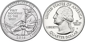 États-Unis pièce Beautiful America quarter 2016 Cumberland Gap