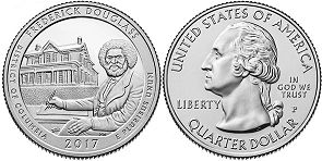 États-Unis pièce Beautiful America quarter 2017 Frederick Douglass