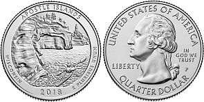 États-Unis pièce Beautiful America quarter 2018 Apostle Islands