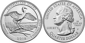 États-Unis pièce Beautiful America quarter 2018 Cumberland Island