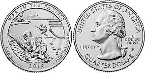 États-Unis pièce Beautiful America quarter 2019 War in the Pacific