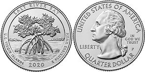 États-Unis pièce Beautiful America quarter 2020 Salt River Bay