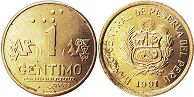 moeda Peru 1 centimo 1991 moeda Peru 1 centimo 1991