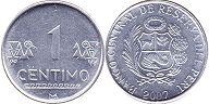 moeda Peru 1 centimo 2007 moeda Peru 1 centimo 2007
