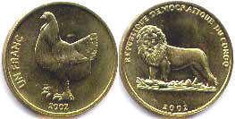 piece Congo 1 franc 2002