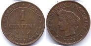 piece France 1 centime 1896