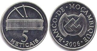 piece Mozambique 5 meticais 2006