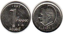 pièce Belgique 1 franc 1997