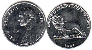 piece Congo 1 franc 2004