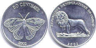 piece Congo 50 centimes 2002